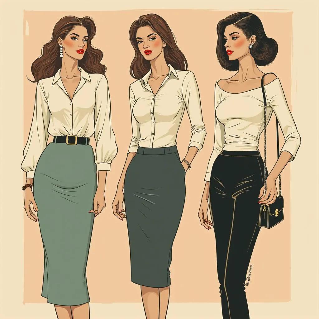 Ilustración de moda para cuerpo tipo pera