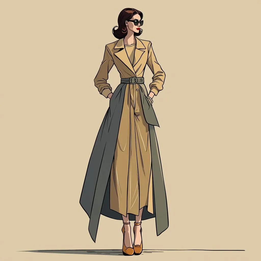 Ilustración de moda para cuerpo tipo rectangular